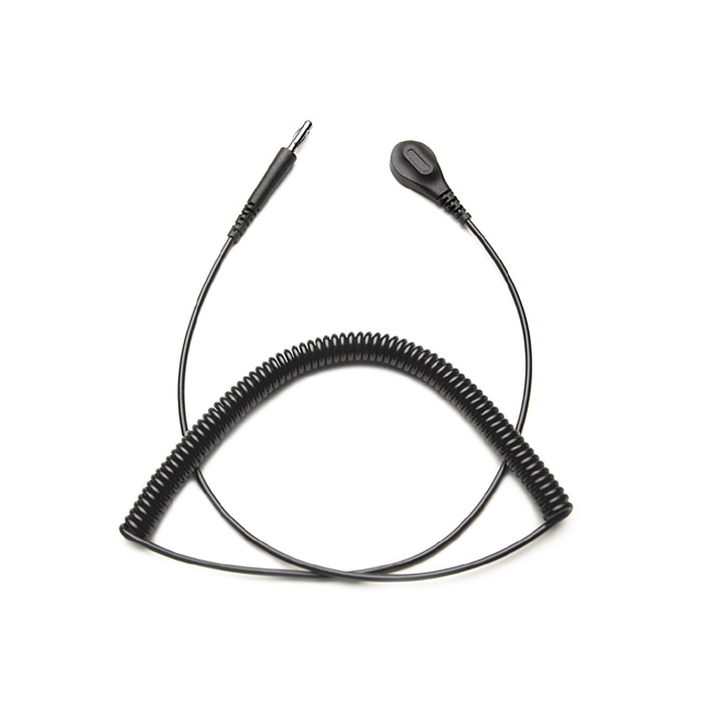 12' COIL CORD, BLACK, 4MM