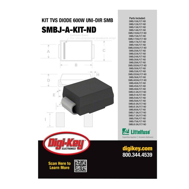 KIT TVS DIODE 600W UNI-DIR SMB