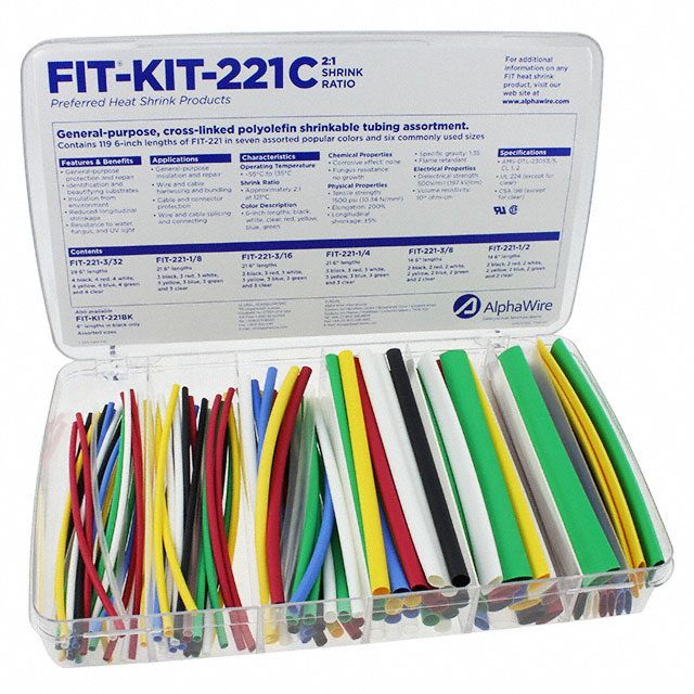 KIT SHRINK TUBING 2:1 XLPO MULTI