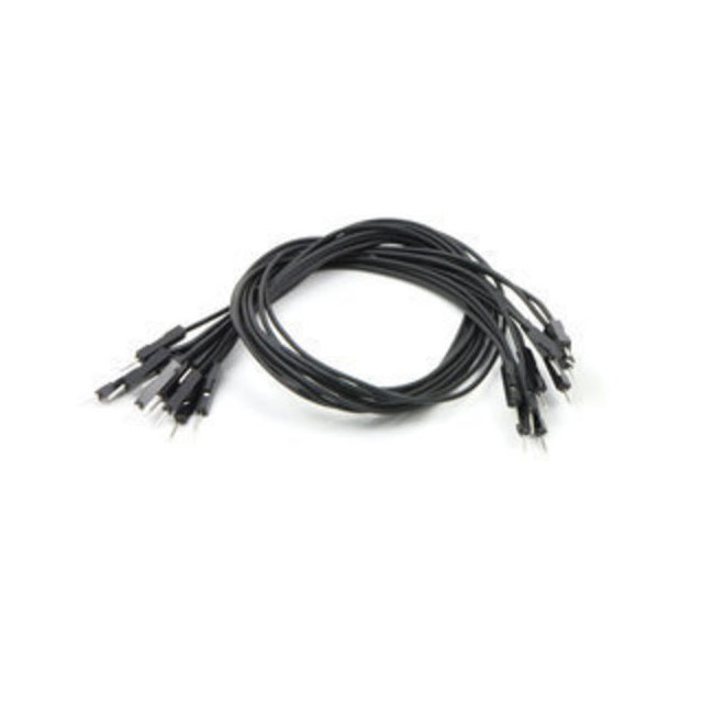 JMPR WIRE 10-PACK M-M 12" BLACK